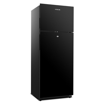 BRUHM 418L DOUBLE DOOR REFRIGERATOR BFG-450EN BLACK GLASS